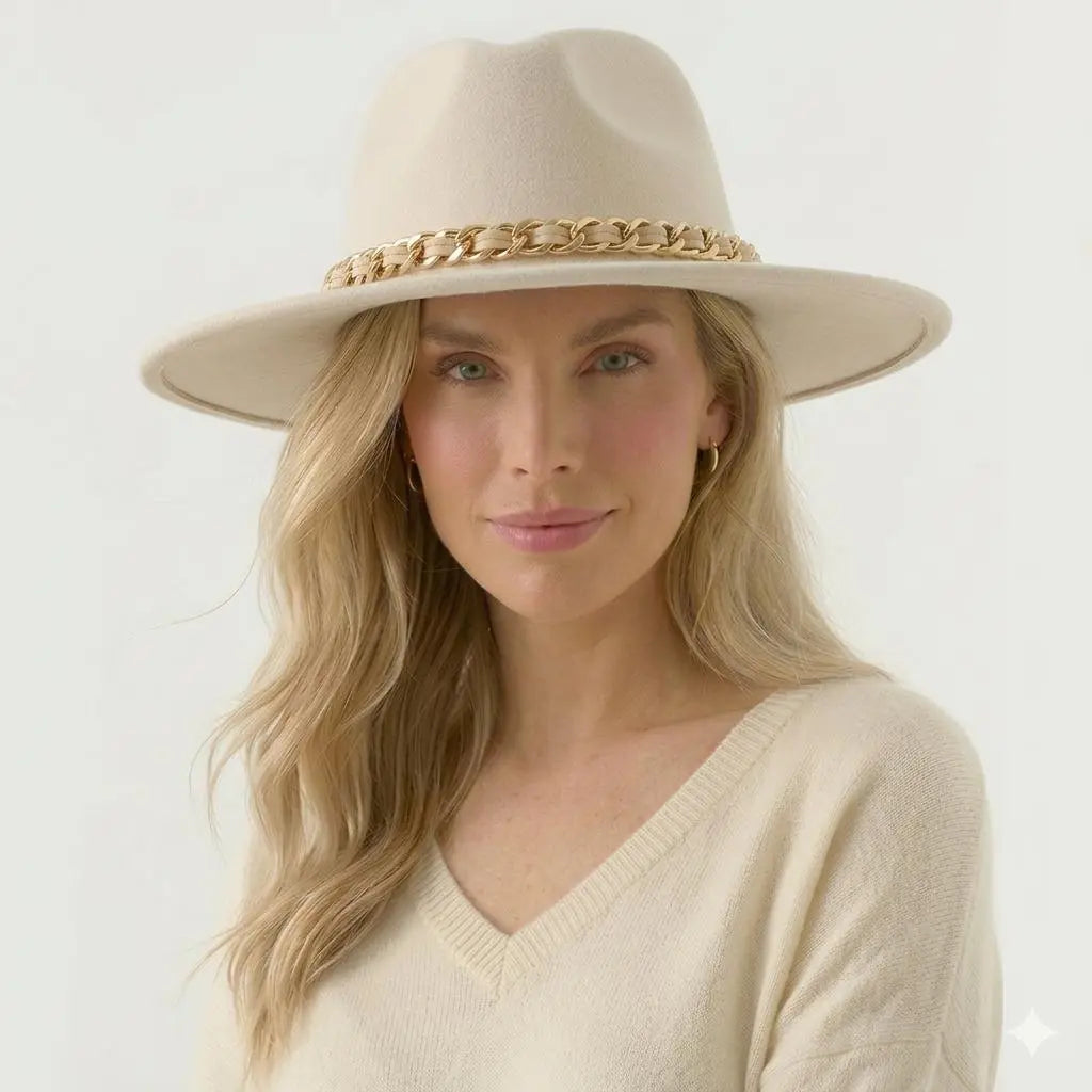 Chapeau écru tressé KAHL Paris
