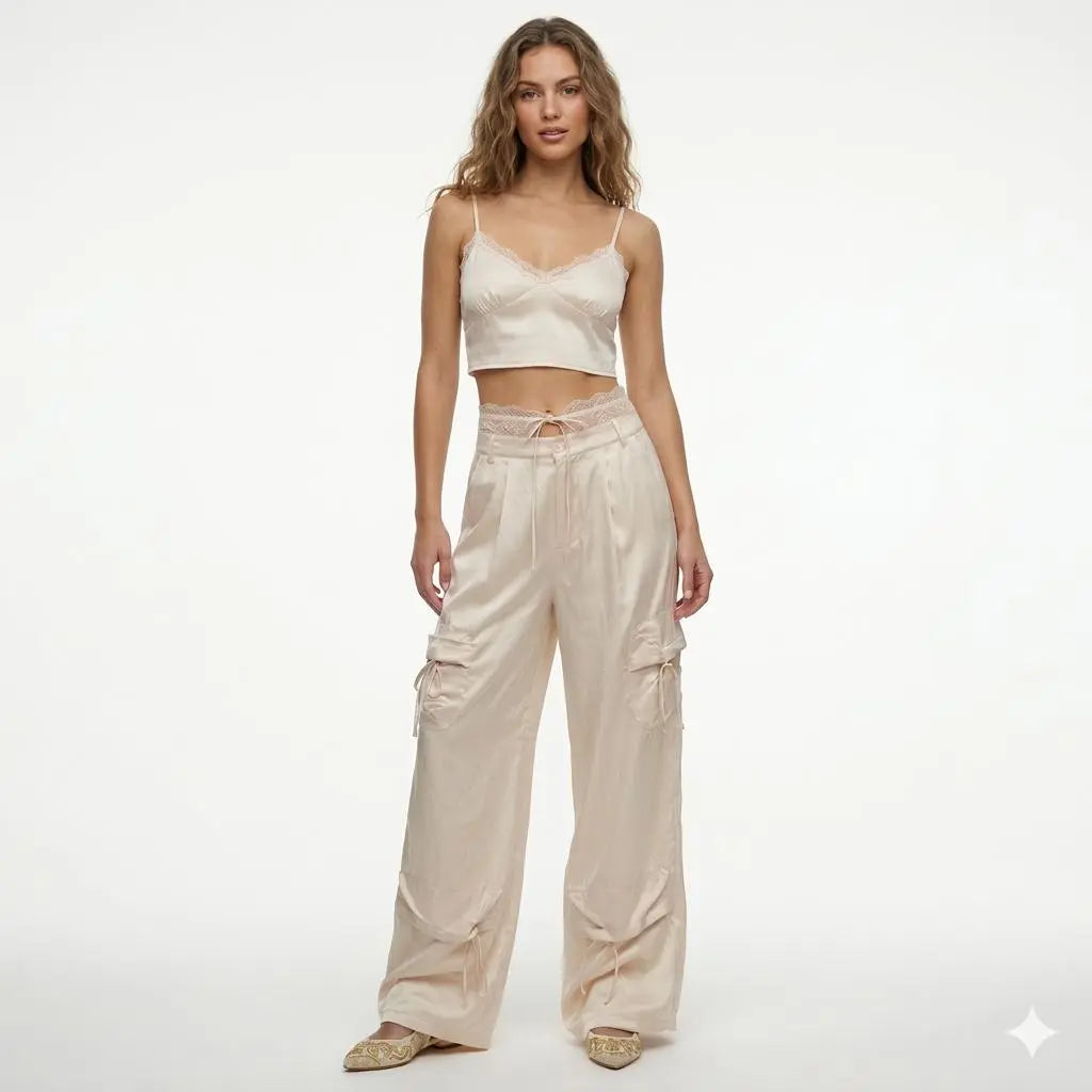Pantalon cargo dentelle KAHL Paris