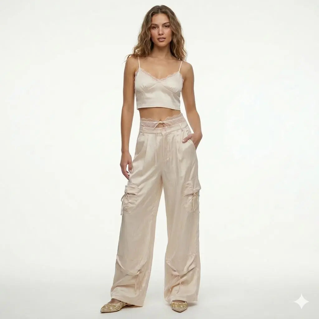 Pantalon cargo dentelle KAHL Paris